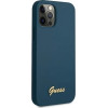 Guess GUHCP12LLSLMGBL iPhone 12 Pro Max 6.7 blue/blue hardcase Metal Logo Script - (GUE001070-0)