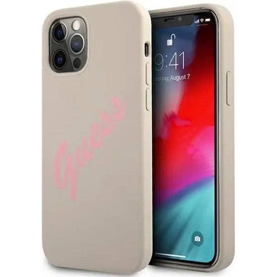 Guess GUHCP12LLSVSGP iPhone 12 Pro Max 6.7 gray pink/grey pink hardcase Silicone Vintage - (GUE001111-0)