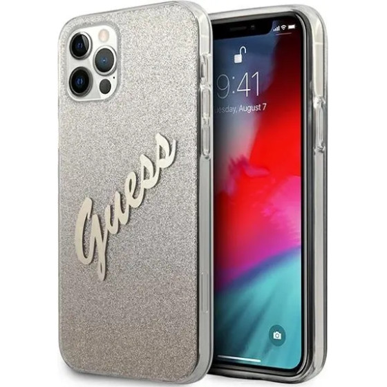 Guess GUHCP12LPCUGLSGO iPhone 12 Pro Max 6.7 gold/gold hardcase Glitter Gradient Script - (GUE001092-0)
