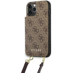 Guess GUHCP12MCB4GB iPhone 12/12 Pro 6.1 ''brown / brown hardcase 4G Crossbody Cardslot - (GUE002116-0)