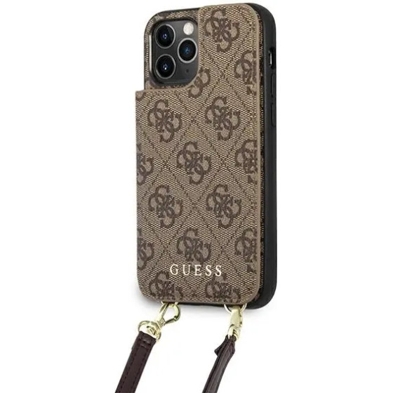 Guess GUHCP12MCB4GB iPhone 12/12 Pro 6.1 ''brown / brown hardcase 4G Crossbody Cardslot - (GUE002116-0)
