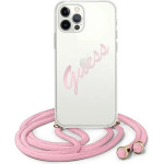 Guess GUHCP12MCRTVSPI iPhone 12/12 Pro 6.1 pink/pink hardcase Script Vintage - (GUE001085-0)