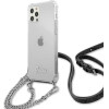 Guess GUHCP12MKC4GSSI iPhone 12/12 Pro 6.1 Transparent hardcase 4G Silver Chain - (GUE001314-0)