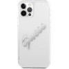 Guess GUHCP12MKTRSVSI iPhone 12/12 Pro 6.1 Transparent hardcase Vintage Script Silver - (GUE001344-0)