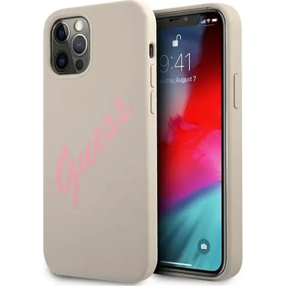 Guess GUHCP12MLSVSGP iPhone 12/12 Pro 6.1 gray pink/grey pink hardcase Silicone Vintage - (GUE001110-0)