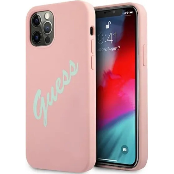 Guess GUHCP12MLSVSPG iPhone 12/12 Pro 6.1 rose green/green pink hardcase Silicone Vintage - (GUE001100-0)
