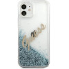 Guess GUHCP12SGLVSBL iPhone 12 mini 5.4 blue/blue hardcase Glitter Vintage Script - (GUE001139-0)