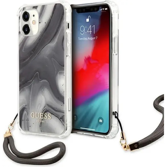 Guess GUHCP12SKSMAGR iPhone 12 mini 5.4 grey/grey hardcase Marble Collection - (GUE001424-0)