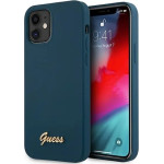 Guess GUHCP12SLSLMGBL iPhone 12 mini 5.4'' blue/blue hardcase Metal Logo Script - (GUE001068-0)