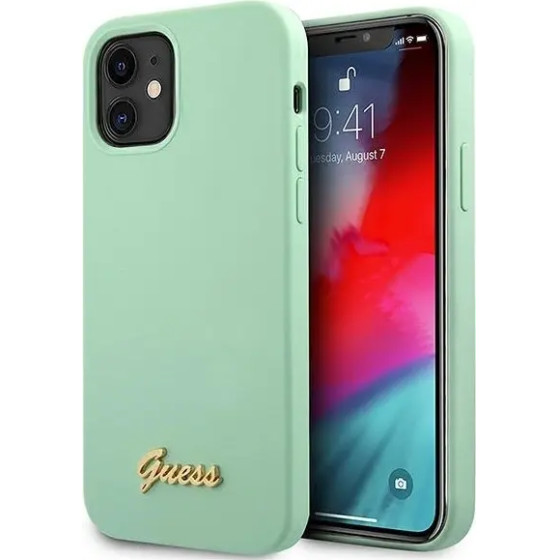 Guess GUHCP12SLSLMGGN iPhone 12 mini 5.4 green/green hardcase Metal Logo Script - (GUE001065-0)