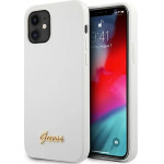 Guess GUHCP12SLSLMGWH iPhone 12 mini 5.4 white/white hardcase Metal Logo Script - (GUE001062-0)
