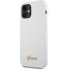 Guess GUHCP12SLSLMGWH iPhone 12 mini 5.4 white/white hardcase Metal Logo Script - (GUE001062-0)