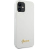 Guess GUHCP12SLSLMGWH iPhone 12 mini 5.4 white/white hardcase Metal Logo Script - (GUE001062-0)