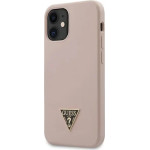 Guess GUHCP12SLSTMLP iPhone 12 mini 5.4'' light pink/light pink hardcase Silicone Triangle Logo - (GUE000919-0)