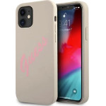 Guess GUHCP12SLSVSGP iPhone 12 mini 5.4 gray pink/grey pink hardcase Silicone Vintage - (GUE001109-0)
