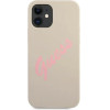 Guess GUHCP12SLSVSGP iPhone 12 mini 5.4 gray pink/grey pink hardcase Silicone Vintage - (GUE001109-0)