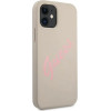 Guess GUHCP12SLSVSGP iPhone 12 mini 5.4 gray pink/grey pink hardcase Silicone Vintage - (GUE001109-0)