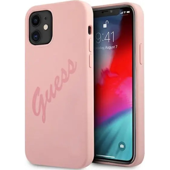 Guess GUHCP12SLSVSPI iPhone 12 mini 5.4 pink/pink hardcase Script Vintage - (GUE001127-0)