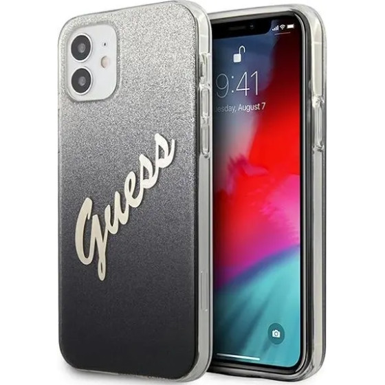 Guess GUHCP12SPCUGLSBK iPhone 12 mini 5.4 black/black hardcase Glitter Gradient Script - (GUE001087-0)
