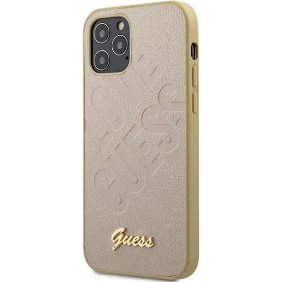 Guess GUHCP12SPUILGLG iPhone 12 mini 5.4 gold/gold hardcase Iridescent Love Script Gold Logo - (GUE000935-0)