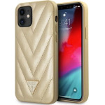 Guess GUHCP12SPUVQTMLBE iPhone 12 mini 5.4 gold/gold hardcase V-Quilted Collection - (GUE000914-0)