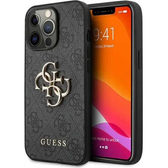 Guess GUHCP13L4GMGGR iPhone 13 Pro / 13 6.1 grey/grey hardcase 4G Big Metal Logo - (GUE001510-0)