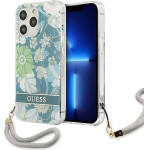 Guess GUHCP13LHFLSN iPhone 13 Pro / 13 6.1 green/green hardcase Flower Strap - (GUE001984-0)