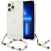 Guess GUHCP13LKPSWH iPhone 13 Pro / 13 6.1 Transparent Hardcase White Pearl - (GUE001787-0)