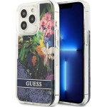 Guess GUHCP13LLFLSB iPhone 13 Pro / 13 6.1 blue/blue hardcase Flower Liquid Glitter - (GUE001934-0)
