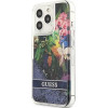 Guess GUHCP13LLFLSB iPhone 13 Pro / 13 6.1 blue/blue hardcase Flower Liquid Glitter - (GUE001934-0)