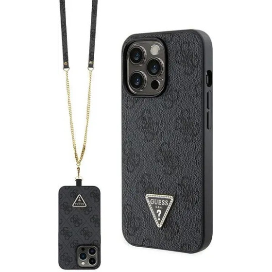 Guess GUHCP13LP4TDSCPK Case for iPhone 13 Pro / 13 - Black Crossbody 4G Metal Logo - (GUE002978-0)