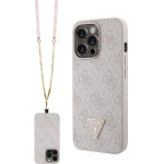 Guess GUHCP13LP4TDSCPP case for iPhone 13 Pro / 13 - pink Crossbody 4G Metal Logo - (GUE002995-0)