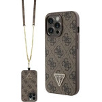 Guess GUHCP13LP4TDSCPW Case for iPhone 13 Pro / 13 - Brown Crossbody 4G Metal Logo - (GUE002987-0)