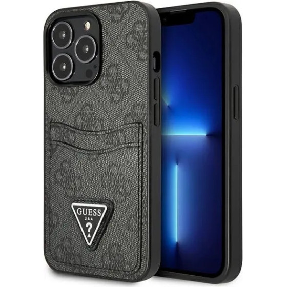 Guess GUHCP13LP4TPK iPhone 13 Pro / 13 6.1 black/black hardcase 4G Triangle Logo Cardslot - (GUE002462-0)
