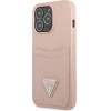 Guess GUHCP13LPSATPP iPhone 13 Pro / 13 6.1 pink / pink hardcase SaffianoTriangle Logo Cardslot - (GUE001975-0)