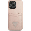 Guess GUHCP13LPSATPP iPhone 13 Pro / 13 6.1 pink / pink hardcase SaffianoTriangle Logo Cardslot - (GUE001975-0)