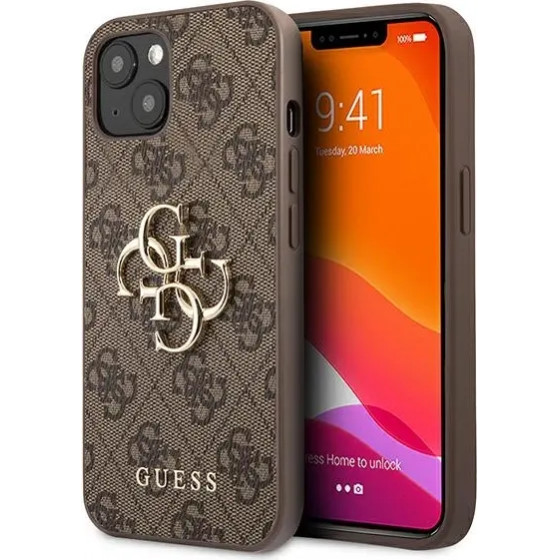 Guess GUHCP13M4GMGBR iPhone 13 6,1'' brazowy/brown hardcase 4G Big Metal Logo - (GUE001653-0)