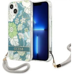Guess GUHCP13MHFLSN iPhone 13 6.1 green/green hardcase Flower Strap - (GUE001983-0)