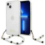 Guess GUHCP13MKPSWH iPhone 13 6.1 Transparent hardcase White Pearl - (GUE001786-0)