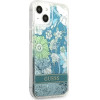 Guess GUHCP13MLFLSN iPhone 13 6.1 green/green hardcase Flower Liquid Glitter - (GUE001953-0)