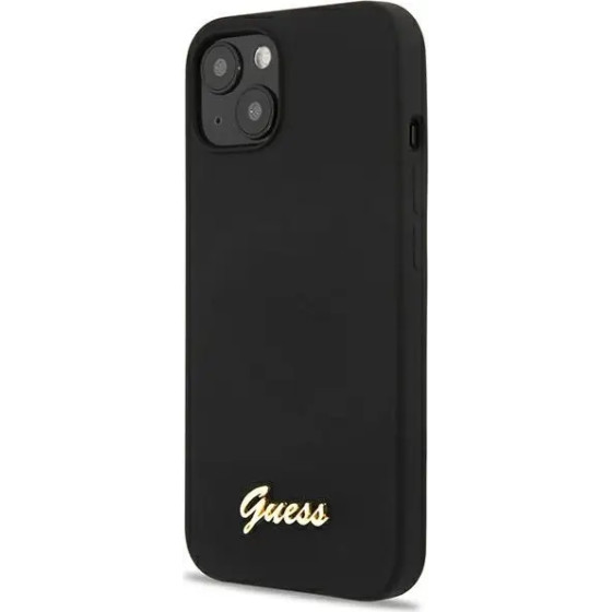 Guess GUHCP13MLSLMGBK iPhone 13 6.1'' black/black hardcase Silicone Script Gold Logo - (GUE002912-0)