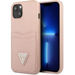 Guess GUHCP13MPSATPP iPhone 13 6.1 pink / pink hardcase SaffianoTriangle Logo Cardslot - (GUE001974-0)