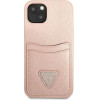 Guess GUHCP13MPSATPP iPhone 13 6.1 pink / pink hardcase SaffianoTriangle Logo Cardslot - (GUE001974-0)
