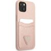 Guess GUHCP13MPSATPP iPhone 13 6.1 pink / pink hardcase SaffianoTriangle Logo Cardslot - (GUE001974-0)