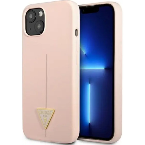 Guess GUHCP13MSLTGP iPhone 13 6.1 pink/pink hardcase Silicone Triangle - (GUE001925-0)