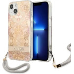 Guess GUHCP13SHFLSD iPhone 13 mini 5.4 gold/gold hardcase Flower Strap - (GUE001986-0)