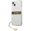 Guess GUHCP13SKB4GBR iPhone 13 mini 5.4'' Transparent hardcase 4G Brown Strap Charm - (GUE001620-0)