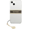 Guess GUHCP13SKB4GBR iPhone 13 mini 5.4'' Transparent hardcase 4G Brown Strap Charm - (GUE001620-0)