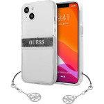 Guess GUHCP13SKB4GGR iPhone 13 mini 5.4 Transparent hardcase 4G Gray Strap Charm - (GUE001617-0)
