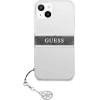 Guess GUHCP13SKB4GGR iPhone 13 mini 5.4 Transparent hardcase 4G Gray Strap Charm - (GUE001617-0)